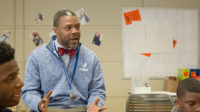 Brian Williams helps lead the barbershop program at Indianapolis Met