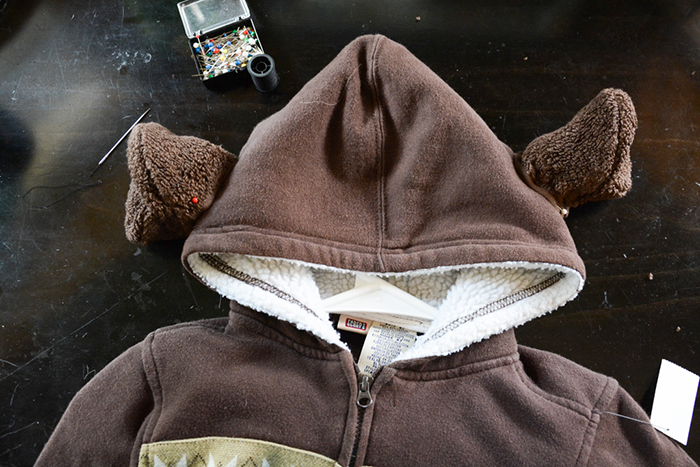 DIY hoodie with deer ears