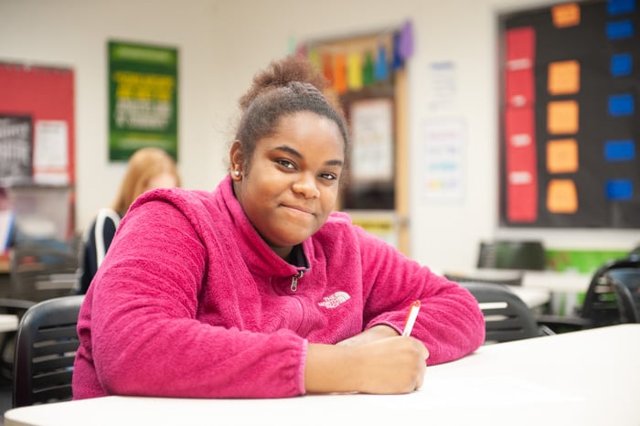 Symone has thrived at Indianapolis Metropolitan High School