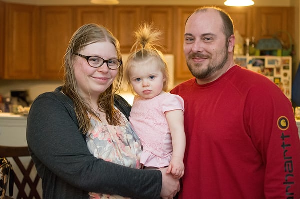 Tabitha, her husband Lee, and her daughter Sagan